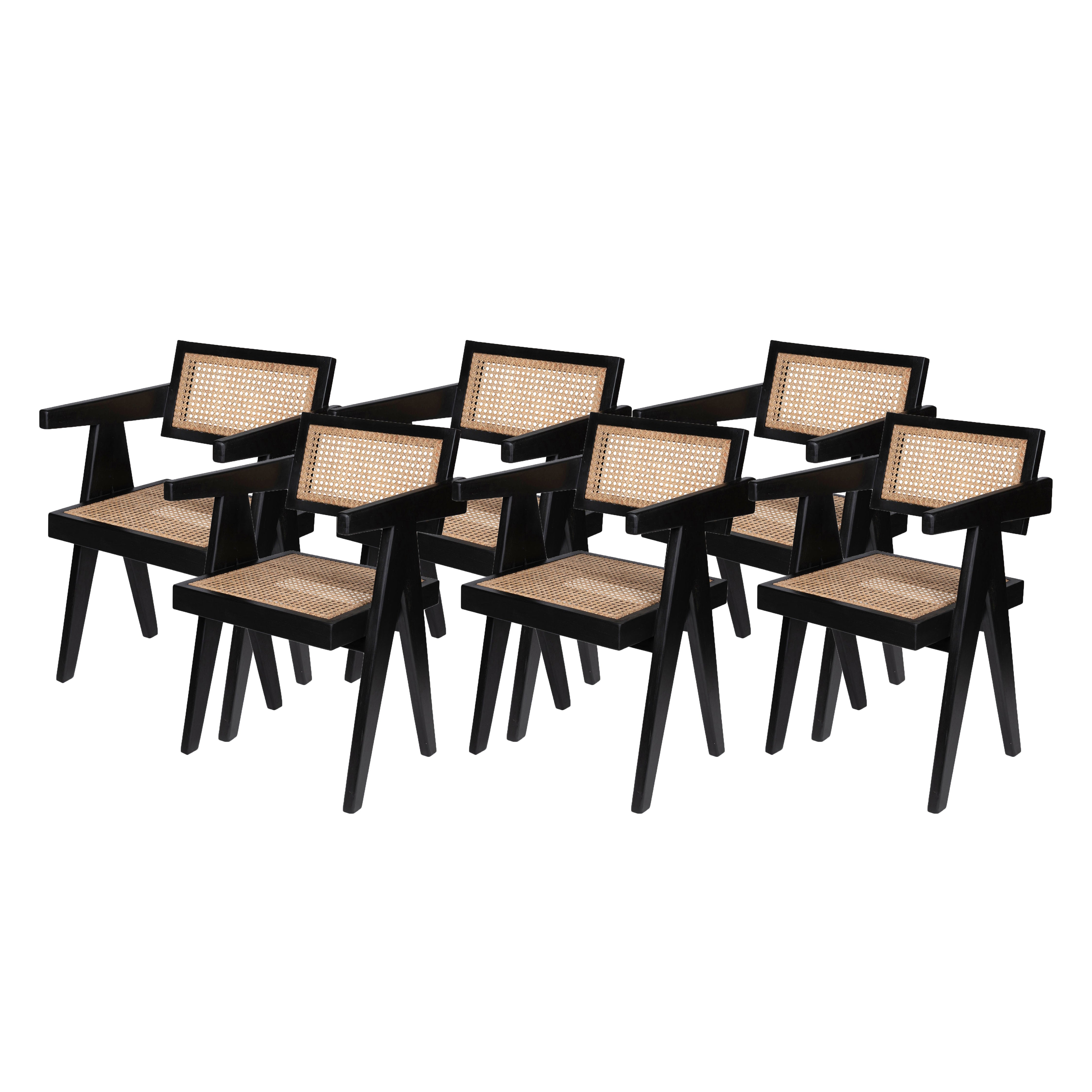 Set od 6 uredskih stolica - ugljen crna
